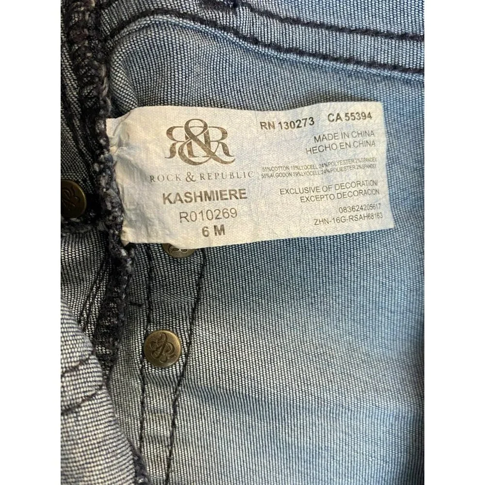 Rock & Republic Jeans Size 6 Kashmiere Midrise Stretch Skinny Womens - Picture 7 of 10